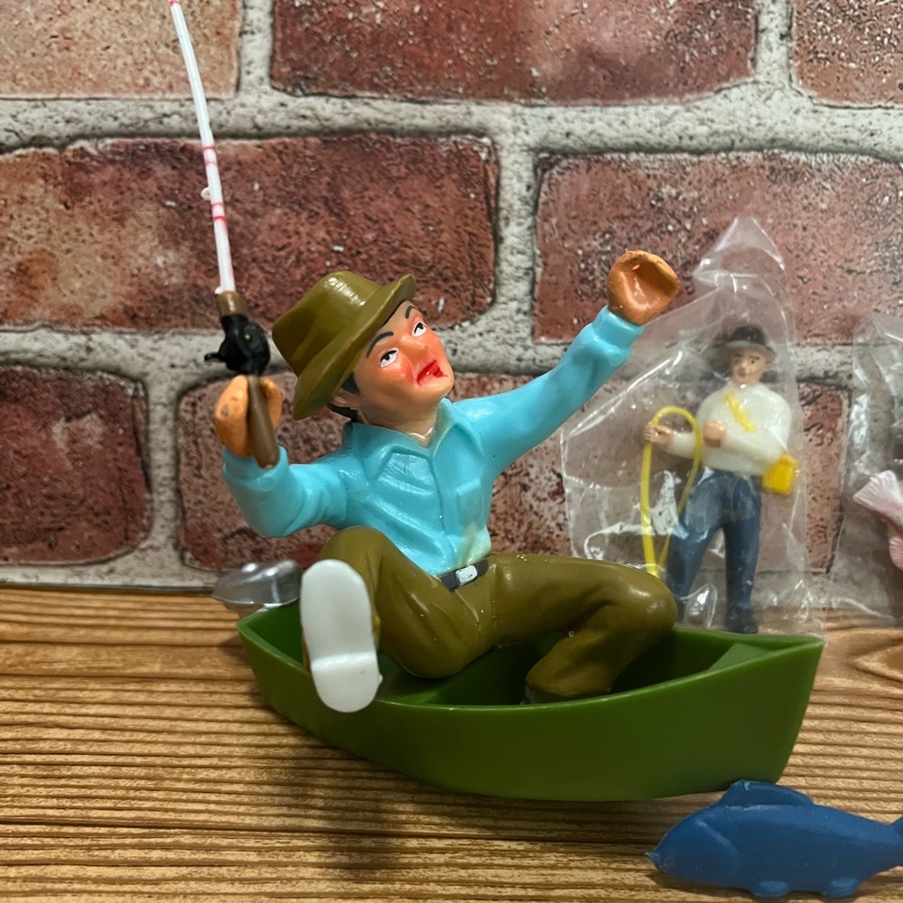 Vintage Fisherman Cake Toppers